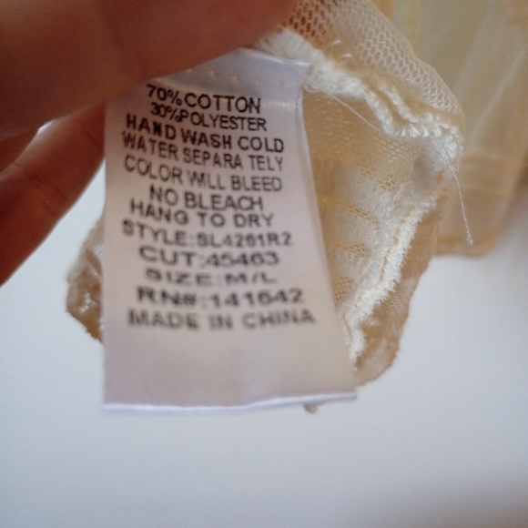 She + Sky Cream Lace Kimono Robe Coverup Boho Style Size Medium / Large - Picture 13 of 16